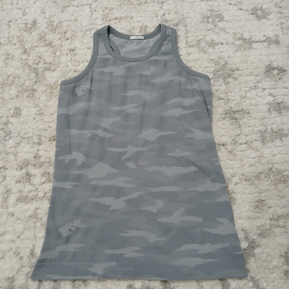 Athleta Girls Grey Camo Tank Top ~ No Size But Approx A Size S
